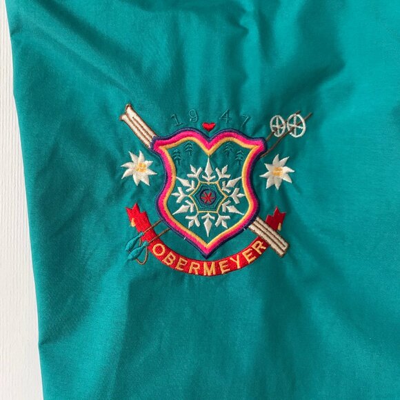 Vintage 90s Obermeyer Scarlett Ski Anorak Winter Jacket Zip Pullover Coat Teal - Picture 8 of 16